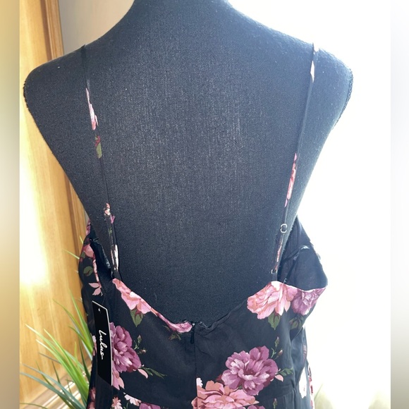 Going to High Tea Black Floral Print Tiered Maxi Dress - Picture 6 of 6